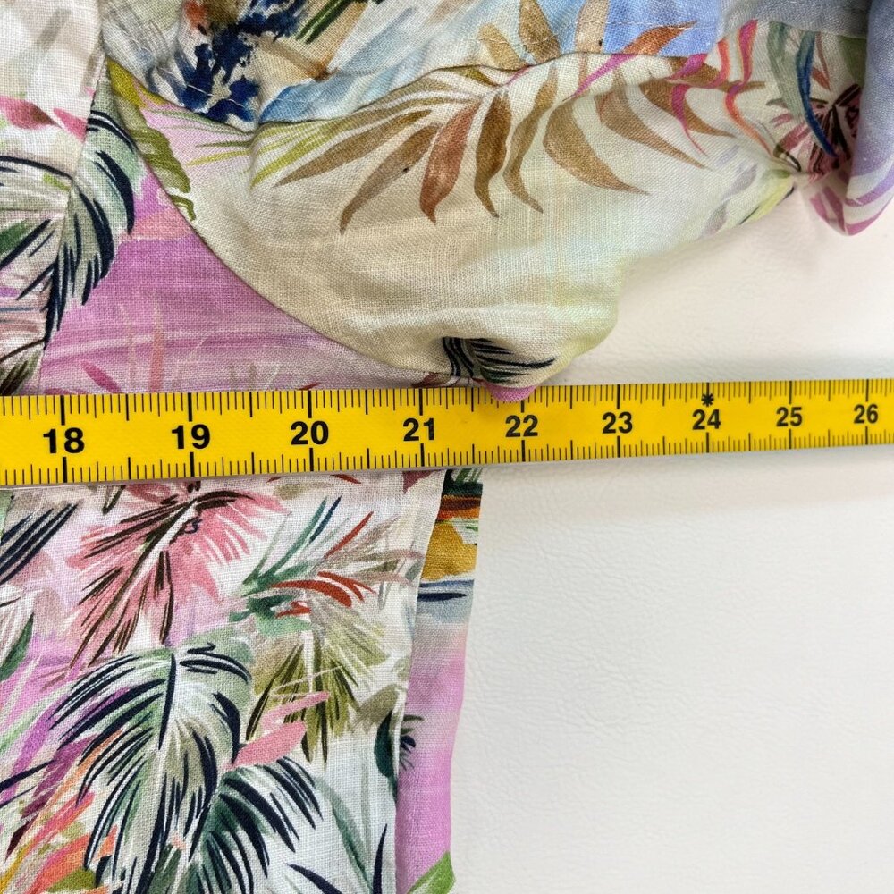 Johnny Was Linen Tropical Palm Blazer Floral Embroidered Boho Jacket Size S - Picture 14 of 16